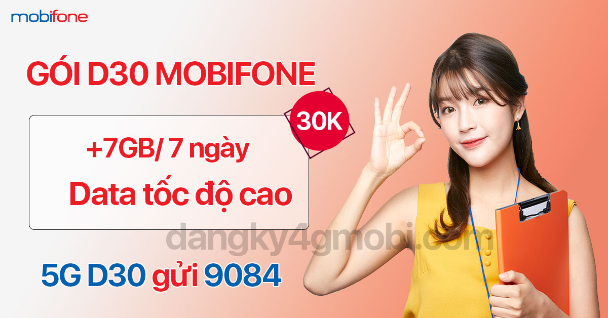 Đăng ký gói D30 MobiFone